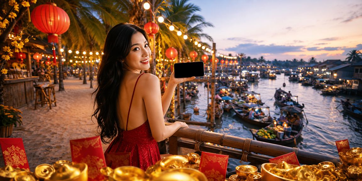 Không khí cá cược thể thao ban đêm tại Cần Thơ dưới ánh đèn lồng rực rỡ