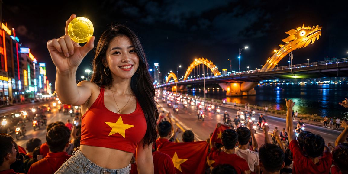 Giao diện đăng ký tài khoản 1418 với nền thành phố Đà Nẵng về đêm đầy màu sắc